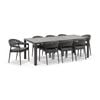 Southport Outdoor 2.17m Aluminium And Ceramic Table With 8 Finley Chair Slate Grey