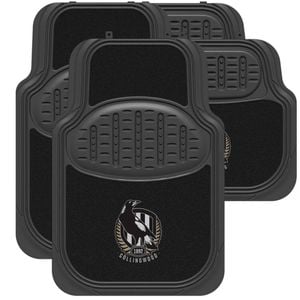 Collingwood Magpies Official Afl Universal Rubber Car Floor Mats Carpet