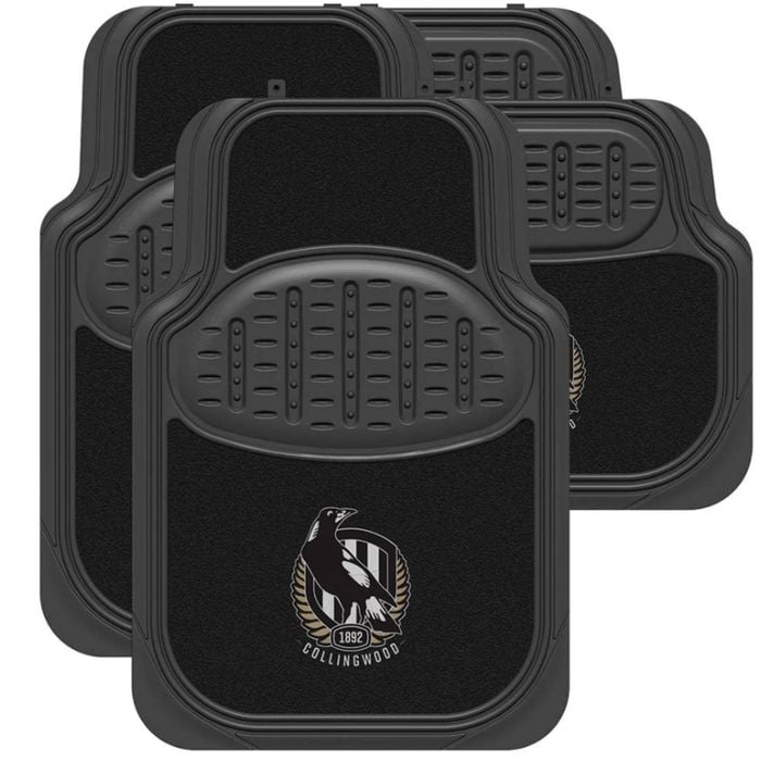 Collingwood Magpies Official Afl Universal Rubber Car Floor Mats Carpet