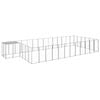 vidaXL Dog Kennel Silver 22.99 m² Steel Outdoor Puppy Enclosure Dog Cage House