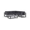 Santorini Package A In Charcoal With Denim Grey Cushions - Charcoal Aluminium with Denim