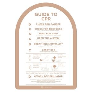 Stylish Pool CPR Sign Beige & White Halo