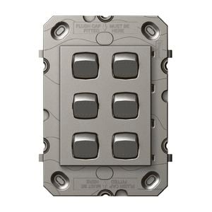HPM ARTEOR 6 Gang Wall Switch - No Coverplate - Magnesium