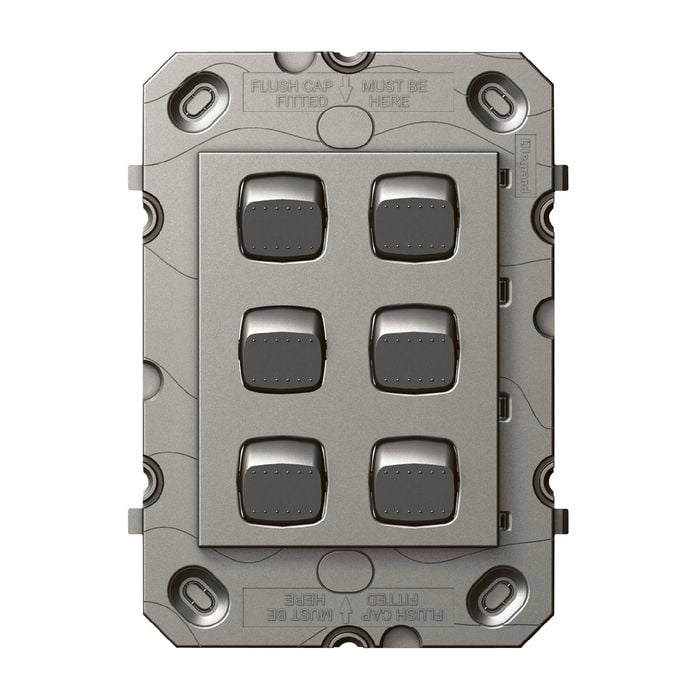 HPM ARTEOR 6 Gang Wall Switch - No Coverplate - Magnesium