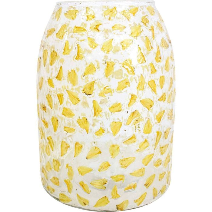 LVD Glass Organic Vase Buttercup Petal 15x20cm - Yellow