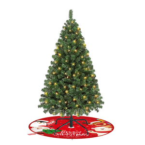 TEGAL Table Top Christmas Trees with Lights 1.2m Pre-lit Small Xmas Tree with Tree Skirt - 2