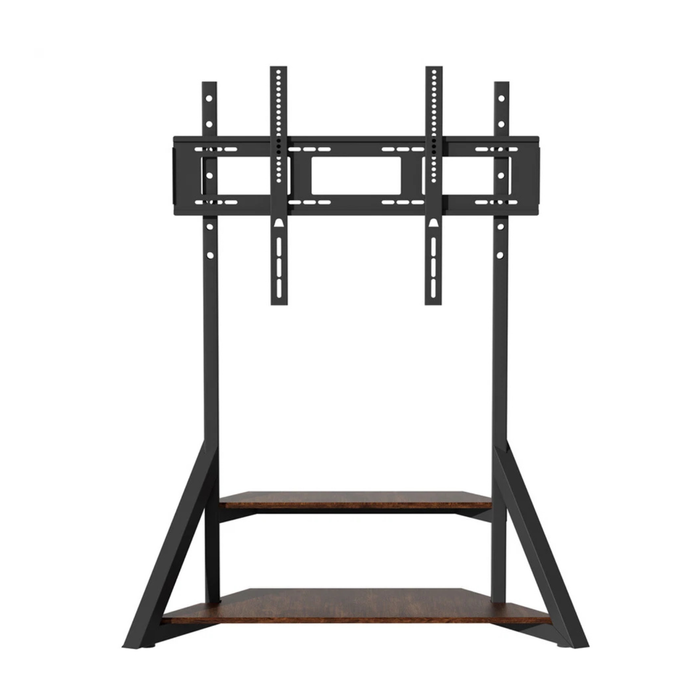 P&P Black Brown 65-100 Inch Industrial TV Stand With Rustic Shelves For Home Cinema