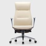 Eureka ROYAL - OC08 SLIM, Silicone Leather Executive Office Chair - OFF-WHITE