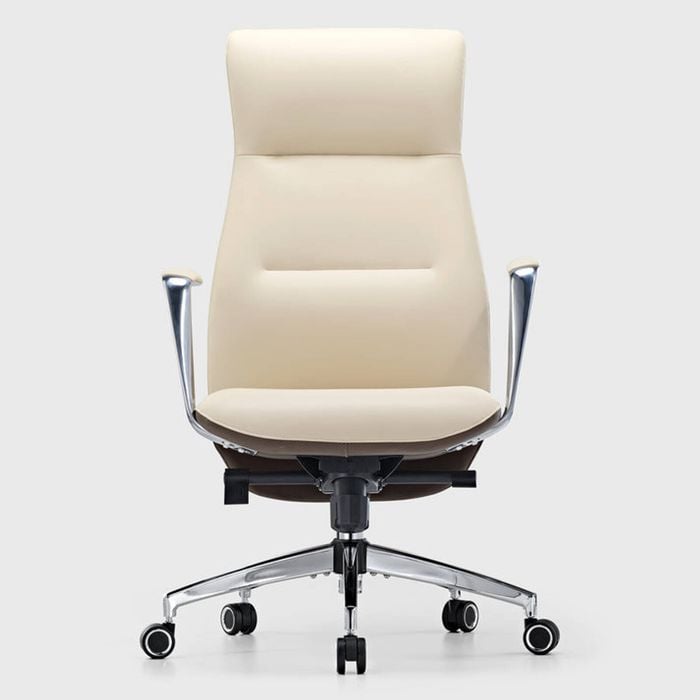 Eureka ROYAL - OC08 SLIM, Silicone Leather Executive Office Chair - OFF-WHITE