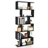 Costway 6-tier Wood Bookshelf Display Storage Rack,black