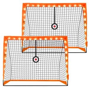 Advwin Light Up Soccer Goals for Kids, Pop Up Soccer Goal for Backyard Training with Carry Bag, Soccer Net Gifts, 2 Pack