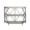 P&P Brown Wood Metal Display Shelf Wide Industrial Storage Rack Multi Tier