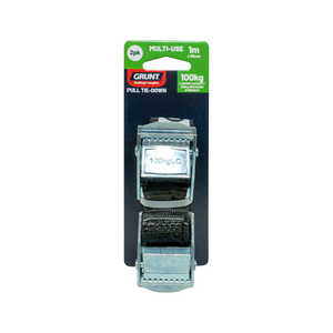 GRUNT 25mm x 1m Pull Tie Down Strap - 2 Pack