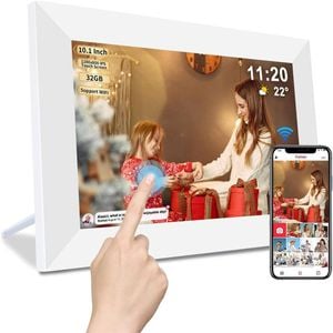Catzon Digital Picture Frame 10.1 Inch WiFi HD IPS Touch Screen 32GB-White