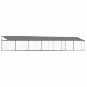 vidaXL Dog Cage with Roof and Door Kennel Animal House Grey Galvanised Steel 12x2x2 m