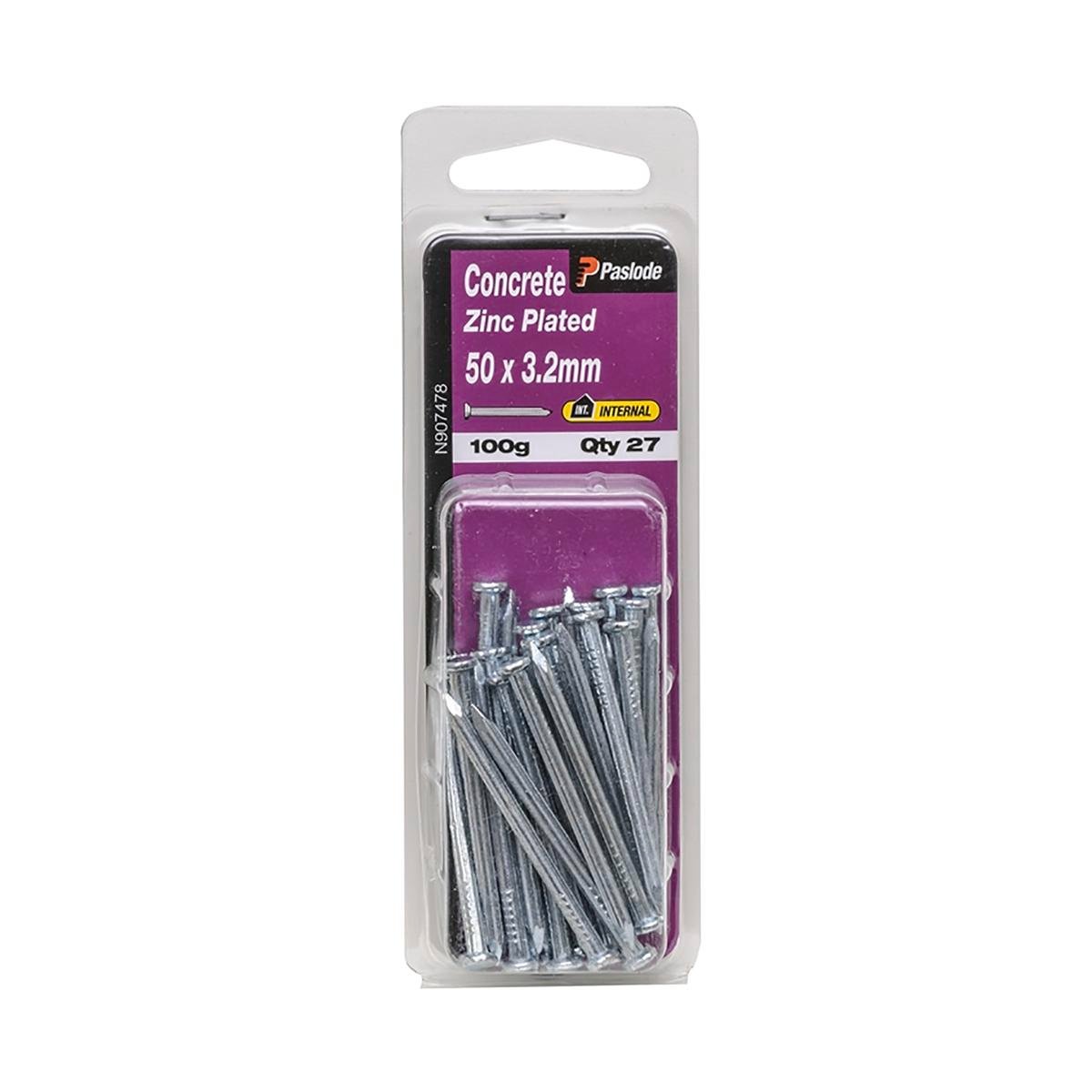 Paslode 50 x 3.2mm Zinc Plated Concrete Nails 27 Pack Bunnings New Zealand
