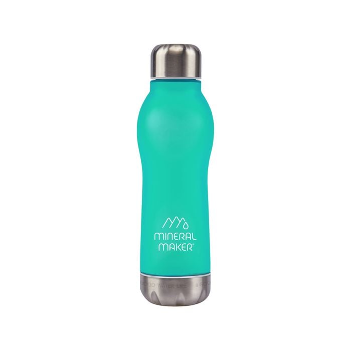 Mineral Maker MORBIDO Green Alkaline Filter Water Bottle + a Mineral Stone Pouch