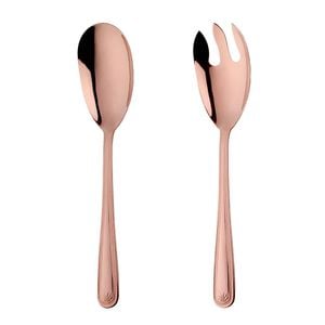Anygleam Rose Gold Salad Spoon and Fork Set – Stainless Steel 2pcs