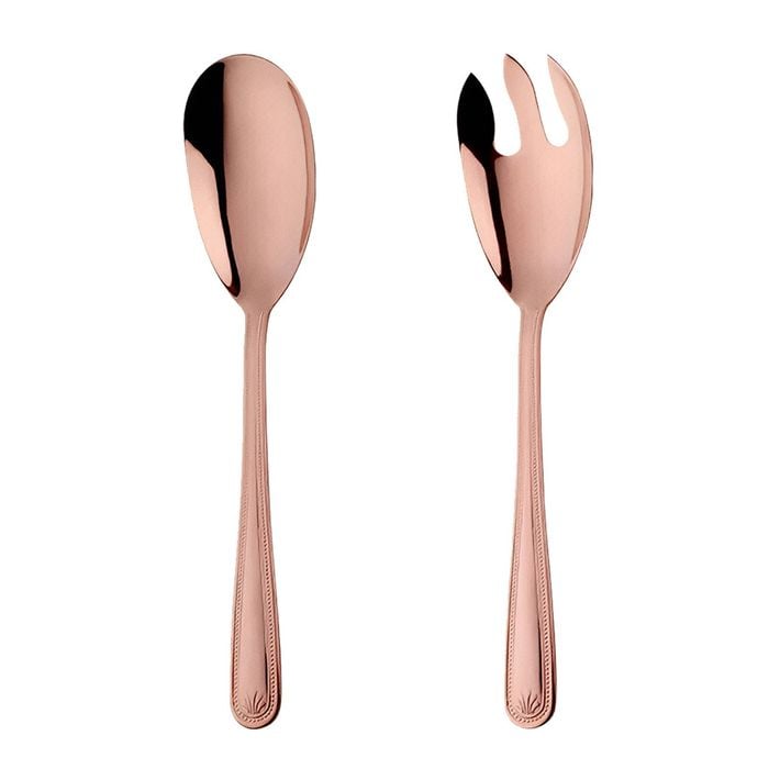 Anygleam Rose Gold Salad Spoon and Fork Set – Stainless Steel 2pcs