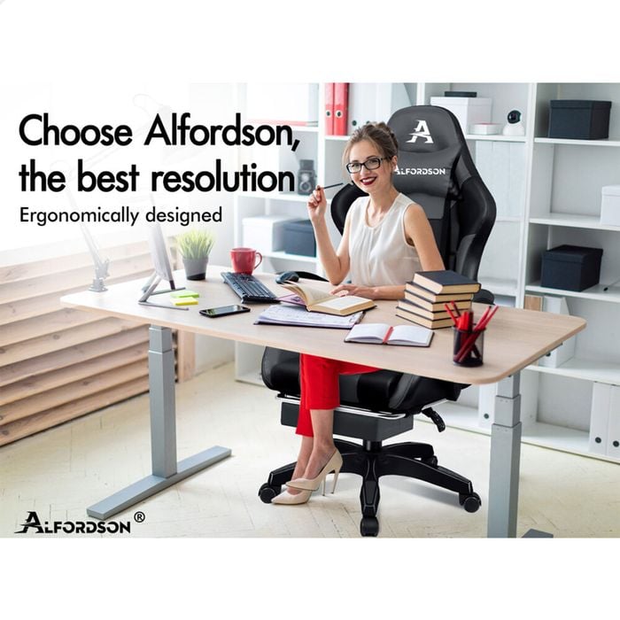 ALFORDSON Gaming Office Chair Black & Grey