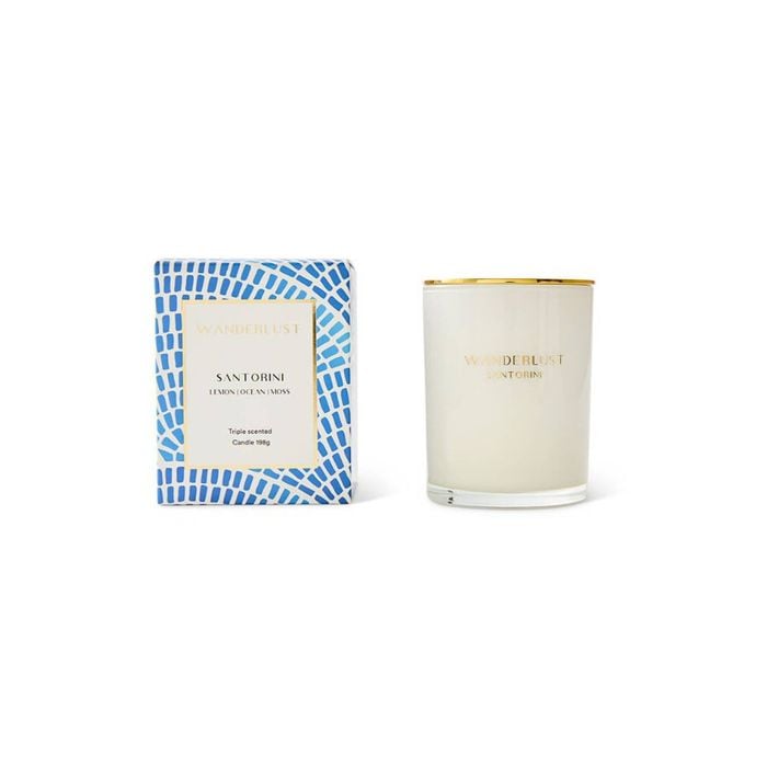 Salt & Pepper Wanderlust Candle With Lid 198g - Santorini