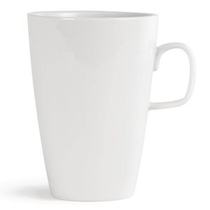 Olympia Whiteware Latte Mugs Porcelain Round White 400ml 14oz 12 Pack
