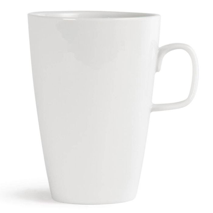 Olympia Whiteware Latte Mugs Porcelain Round White 400ml 14oz 12 Pack