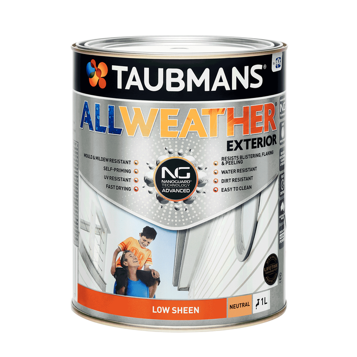 Taubmans 1L Neutral Low Sheen All Weather Exterior Paint