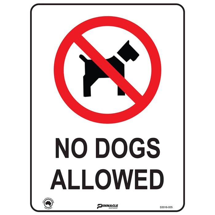 Pinnacle Signage 400 x 300mm No Dogs Allowed Sign