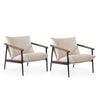 Zinus Package Set - Premium Sling Accent Chair Wood & Metal Frame Armchair with Foam Cushion, Set of 2