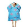 Bloomington Girls Comfy Warm Blanket Hoodie with Sherpa Fleece Reverse Love Hearts