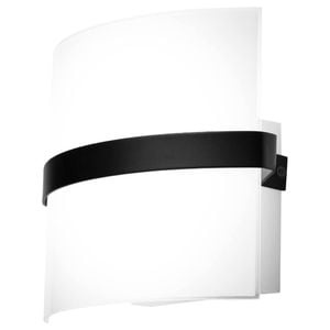 Brilliant 20cm Kota Frost Glass With Black Matte Details Wall Light Sconce