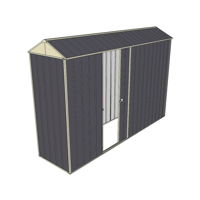 Build-a-Shed 0.8 x 3 x 2.1m Gable Single Sliding Side Door Shed - Grey