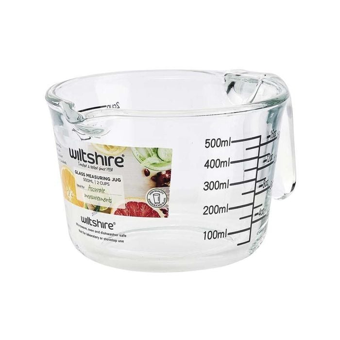 Wiltshire Borosilicate Glass Measuring Jug - 2 Cups (500ml)