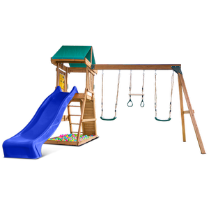 Lifespan Kids Birmingham Swing Set Cubby Play Centre With 2.2m Blue Slide