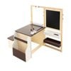 Costway 3in1 Kids Table Set Double-sided Art Easel With Bookshelf Brown