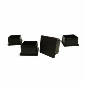Surface Gard 50mm Black Square Internal Plastic Chair Tips - 4 Pack