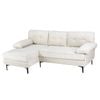 Ufurniture 3 Seater Sofa Velvet Convertible Chaise Beige