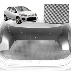 6D Diamond Car Boot Mat for Mazda 2 DE2007-2014-Hatch-Cargo Mat-Grey-Outback GT