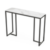 P&P Black Metal Console Table with White Sintered Stone Top