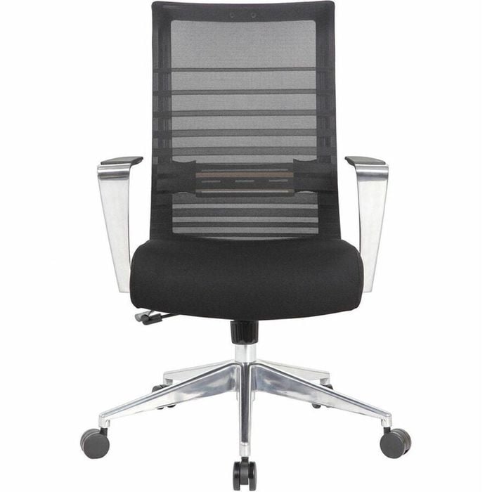 Lorell Conference Horizontal Mesh High Back Fabric Swivel Chair Seat Black