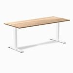 Desky Fixed Height White Oak Hardwood Desk 1800x750mm White Leg