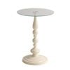 Lifebay Corner Table Round Minimalist Side Table (Milky White)