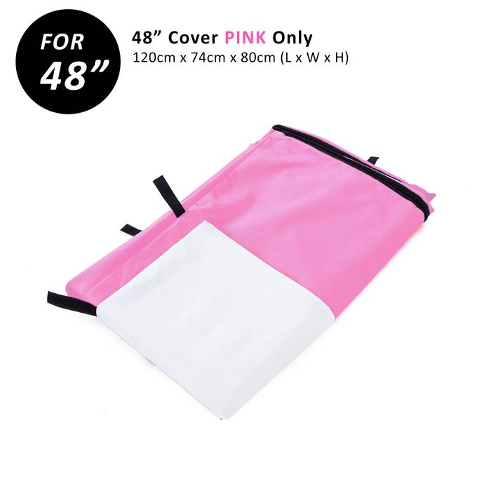 48in Cover for Wire Dog Cage - PINK - Pink | Fabric | 122 x 74.5 x 80.5cm