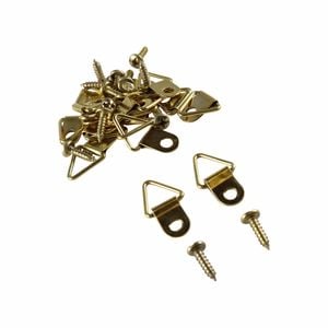 Everhang 10kg Brass Plated Picture Hanging Triangle D-Ring - 25 Pack