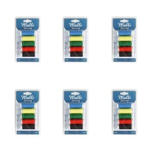 6pk 5pk Malli Sewing Coloured All Purpose Sewing Thread Spool Kit 50m Assorted