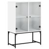 vidaXL Side Cabinet with Glass Doors Sideboard Cupboard Living Room White