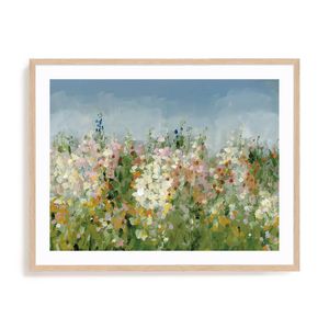 Artey | Tranquil Field - Framed Print - Natural Frame - 60 x 75cm