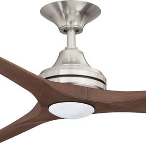 ThreeSixty 152cm 3 Blade AC Nickel/Walnut Spitfire Ceiling Fan With Light