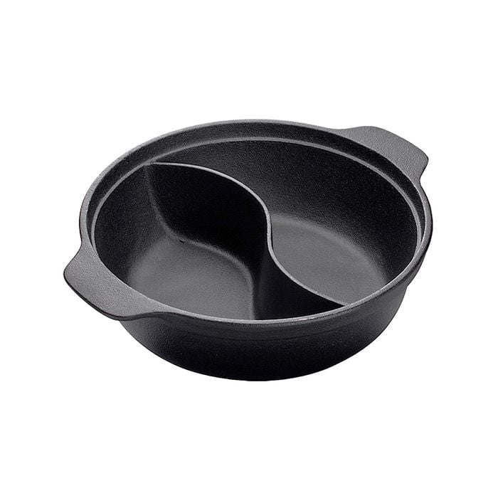 SOGA 32CM Round Cast Iron Shabu Shabu Two-Flavor Division
